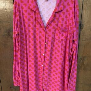 Pink Heart Print Women's Pajama